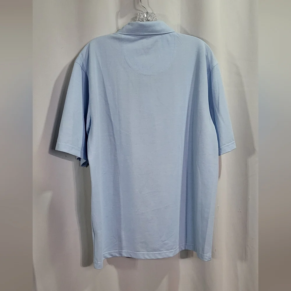 Pebble Beach Men's Light Blue 3 Button Short Sleeve Polo Shirt Size Large EUC - Picture 5 of 5